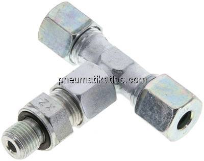 Einstellb. T-Schneidringverschraub.G 1/4"-8 S (M16x1,5), Stahl verzinkt