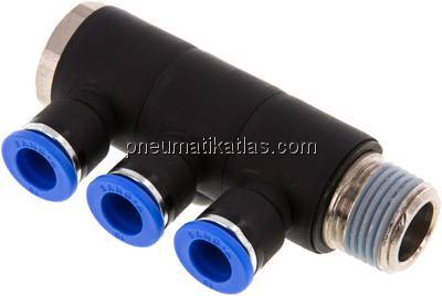 Steck-Mehrfachverteiler, 3-fach R 1/2"-10mm, IQS-Standard