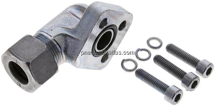 Winkel-Flanschverschraubung Pumpenflansch LK 30, 15 L (M22x1,5)