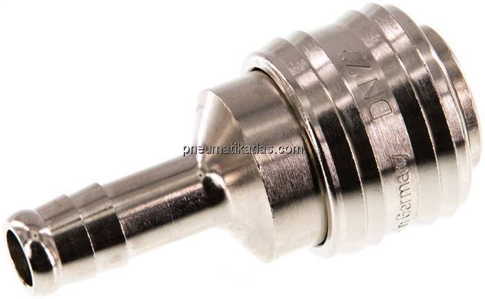 Kupplungsdose (NW7,2) 9 (3/8")mm Schlauch, Messing vernickelt