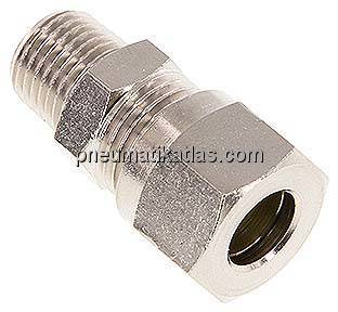 Gerade Schneidringverschr. 10 L (M16x1,5)-R 1/4", Messing vernickelt