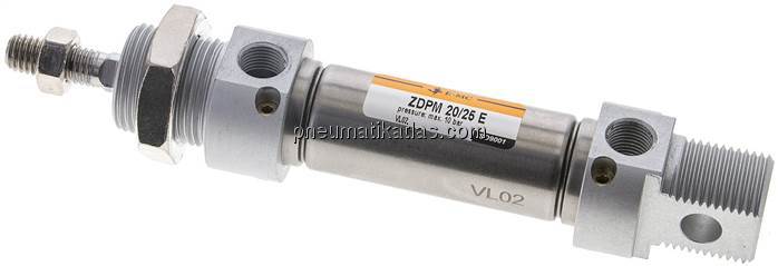 ISO 6432-Zylinder, doppeltwirkend, Kolben 20mm,Hub 25mm