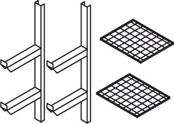 Gitterrostregal mit Böden 600X500 mm