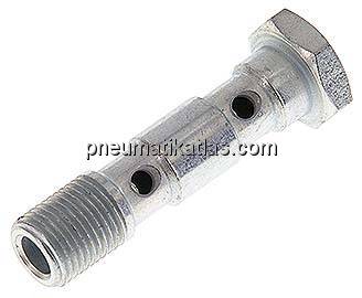 Hohlschraube, 2-fach G 1/8"-40mm, Stahl verzinkt