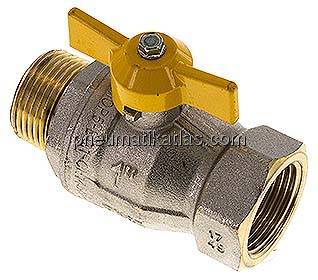 Messing-Kugelhahn, DVGW, R 1" / Rp 1", -0,9 bis 40bar