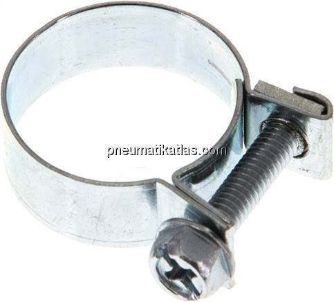 9mm Mini-Schlauchschelle, 19 - 21mm, Stahl verzinkt (W1)