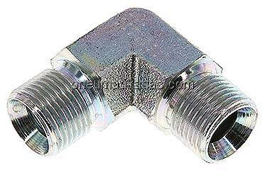 90°-Winkel, 60°Konus G 3/8"-G 3/8" (AG), Stahl verzinkt