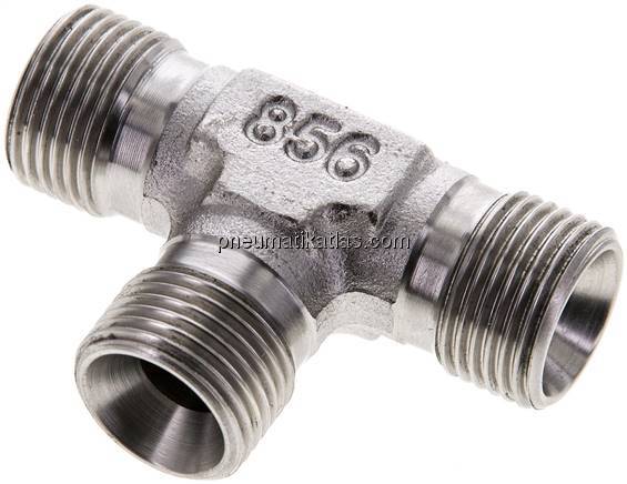T-Stück, 60°Konus G 3/8"-G 3/8"-G 3/8" (AG), V4A