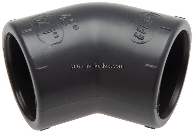 Exemplarische Darstellung: Winkel 45° mit Klebemuf