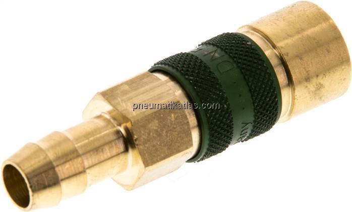 Kupplungsdose (NW5) 9 (3/8")mm Schlauch, grün, Kreis Ø 10,5 mm