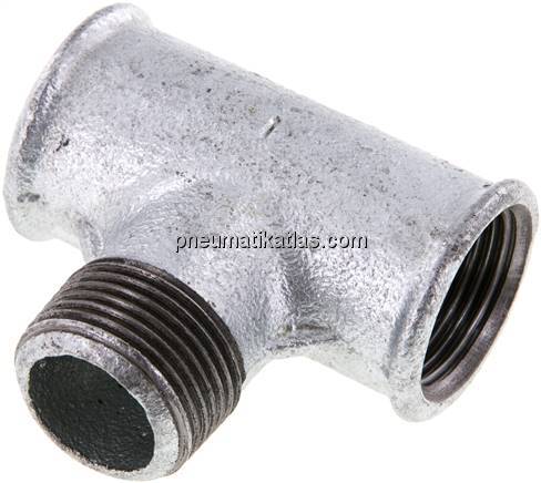 T-Einschraubstück Rp 1"(IG)-R 1"(AG), Temperguss verzinkt