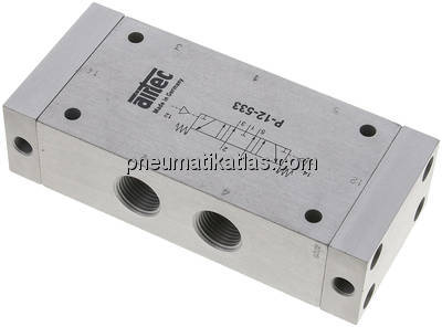 5/3-Wege Pneumatikventil, G 1/2", Mittelstellung entlüftet, Standard