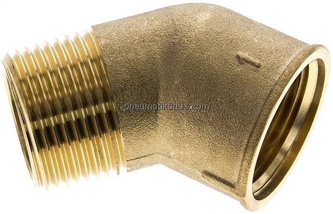 45°-Einschraubwinkel Rp 1"(IG)-R 1"(AG), Messing