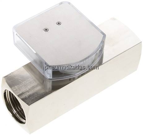 Durchflussmesser G 1" (IG), 30 - 90 l/min, Messing vernickelt