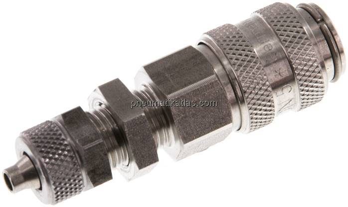 Schott-Kupplungsdose (NW5) 6x4mm Schlauch, Edelstahl