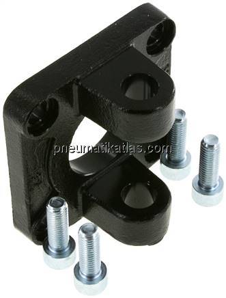 ISO 15552-Gabelschwenkbefestigung 80 mm, Stahl brüniert