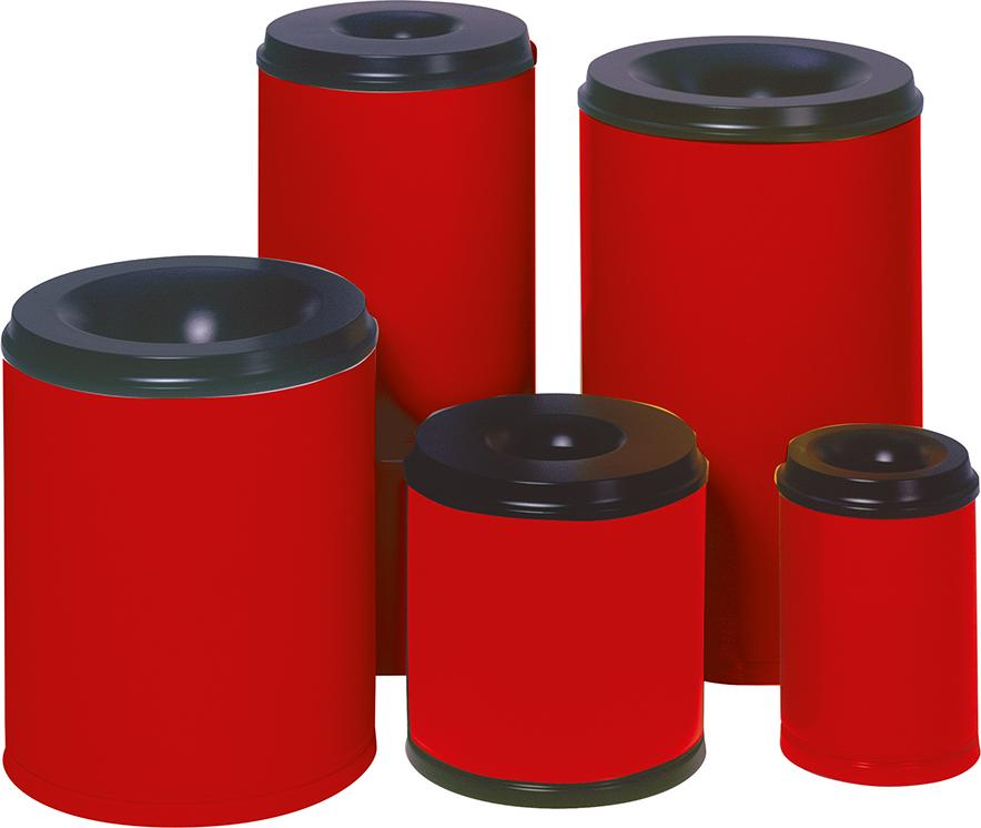 Papierkorb 110 l rot selbstlöschend VAR