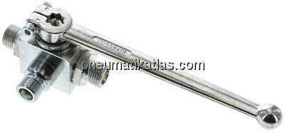 Hochdruck-3-Wege Kugelhahn, T-Bohrung, 8 S (M16x1,5), 0 - 500bar