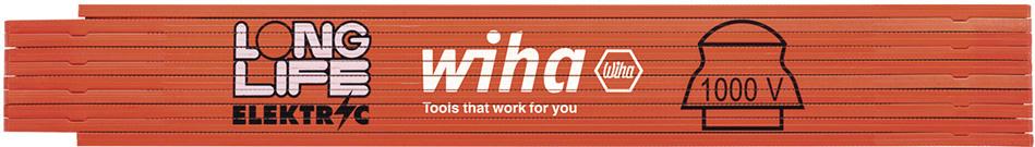 Gliedermaßstab Kunststoff2mx15mm orange Longlife electric Wiha
