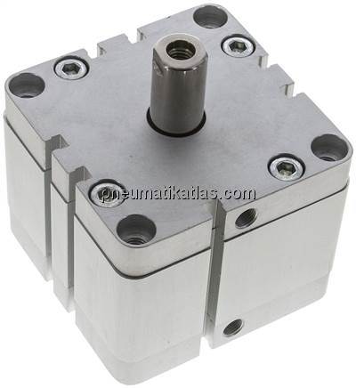 Kompaktzylinder, einfachwirkend, Kolben 80mm, Hub 25mm