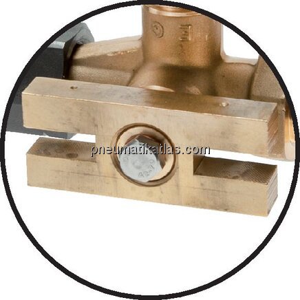 Detailansicht: Manometer-Absperrventil mit Prüfans