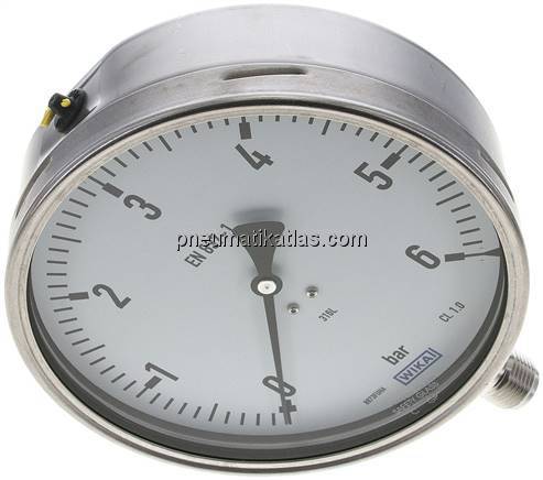 Chemie-Manometer senkrecht, 160mm, 0 - 6 bar