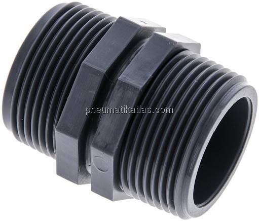 Doppelnippel G 1-1/4"-G 1-1/4", Polypropylen