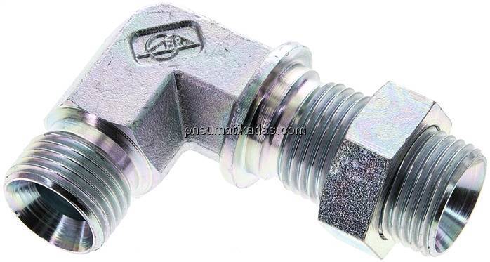 Winkel-Schottnippel, 60°-Kegel G 1/2", Stahl verzinkt