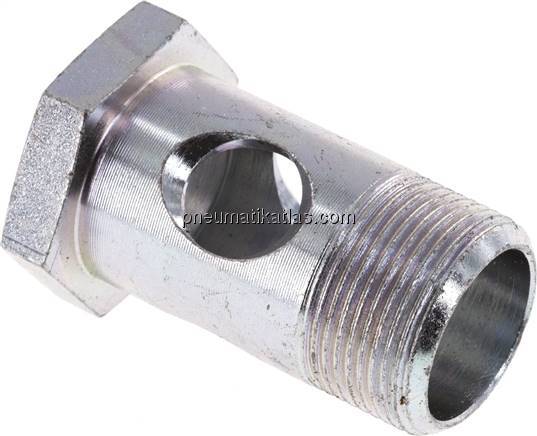 Hohlschraube 1-fach, M 16x1,5, Stahl verzinkt