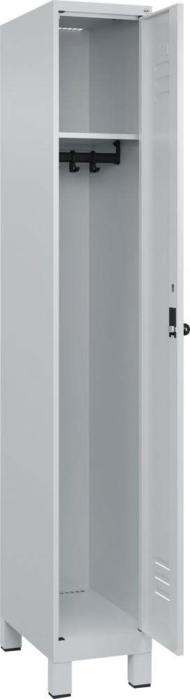 Garderobenschrank CLASSICB300xT500xH1950 mm RAL 7035/7035, 1 Abteil mit 100 mm hohen Füßen