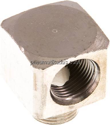 90°-Winkel G 3/8"(IG)-G 3/8"(AG), Messing vernickelt