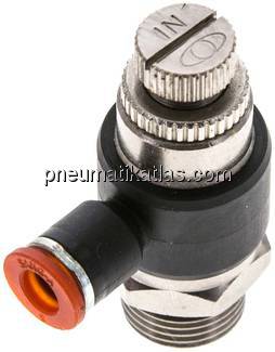 Winkel-Drosselrückschlagventil G 3/8"-6mm,zuluftregelnd