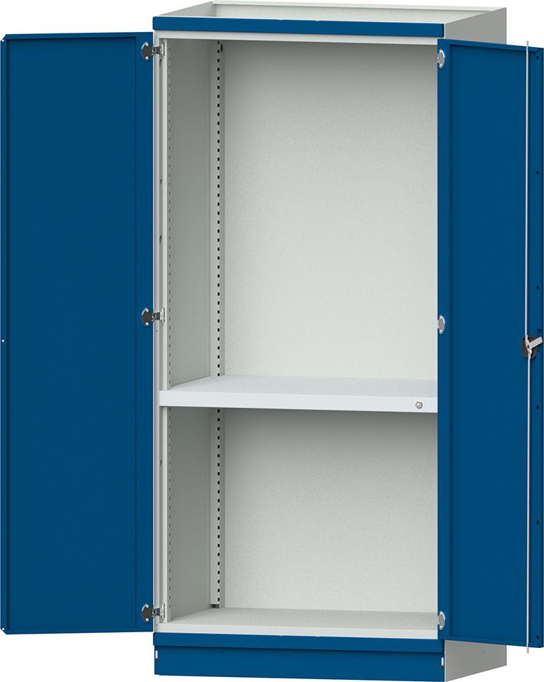 Leergehäuse Modell 101 B1015xT720xH2200mm RAL 7035/5012 mit Türen Schubladenblock NH 720mm