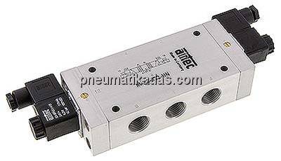 5/3-Wege Magnetventil, G 1/2", Mittelstellung entlüftet, 24 V DC