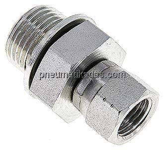 Einstellb. Einschraubverschr. UNF 9/16"-18(IG)-G 1/2"(AG)