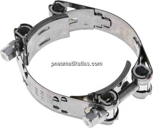Gelenkbolzenschelle 2-teilig, 59 - 67 mm, 1.4016 (W2)
