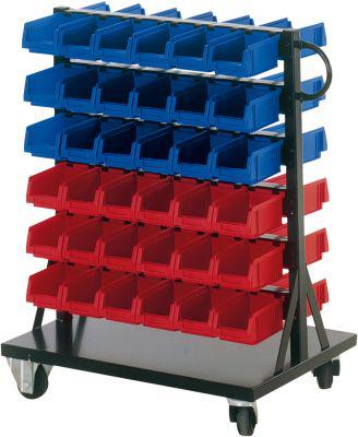 Montage-Rollwagen B700xT500xH890 mm 72 Kästen Gr.4 LA-KA-PE