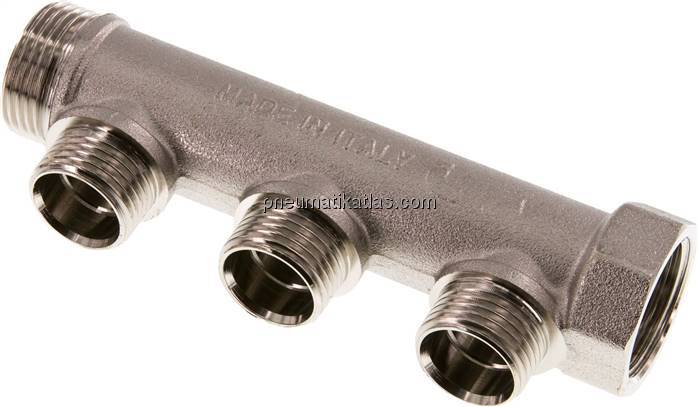 Verteilerrohr G 3/4"(IG/AG), Abgang 3x G 1/2" (AG)