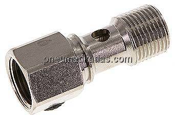 Hohlschraube, 1-fach Innengew. G 3/8"-32,0mm, Messing vernickelt