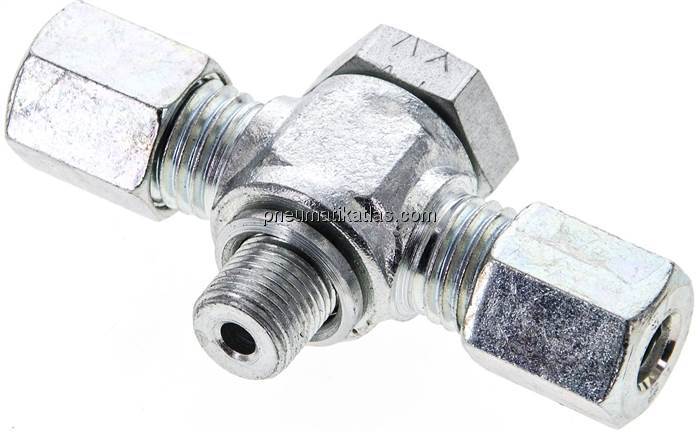T-Schwenkverschraubung G 1/8"-6 L (M12x1,5), Stahl verzinkt