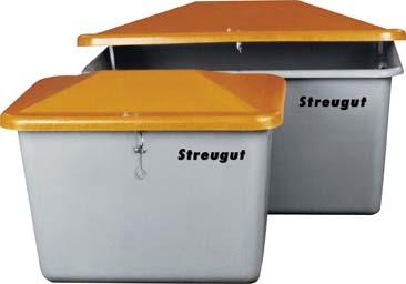 Streugutbehälter 2200 l B2130xT1520xH1240 mm ohne Entnahmeöffnung grau/orange CEMO