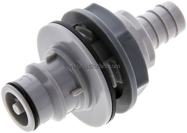 Schott-Kupplungsstecker (HF) mit Schlauchtülle, Polypropylen