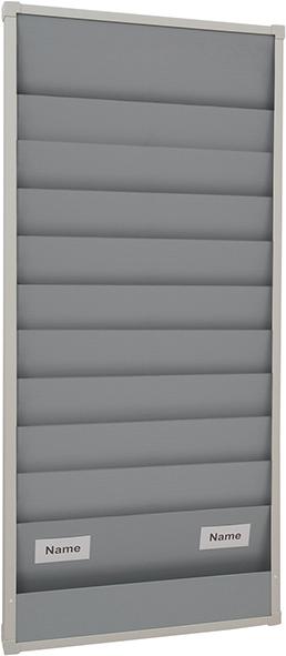 Planungstafel zweireihig 554 x 1.757 mm 15 Schienen, A 4 grau