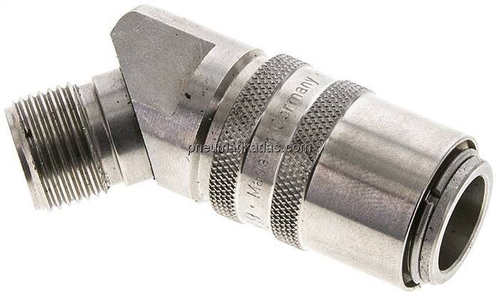 45°-Temperierkupplungsdose 13mm Zapfen,G 3/8"(AG)