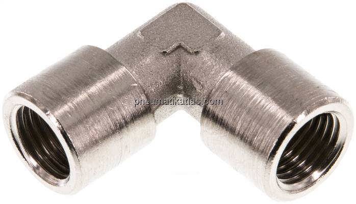 90°-Winkel G 1/4" (IG), Messing vernickelt