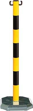 Kettenpfosten Kunststoff leicht, gelb/schwarz