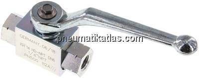 Hochdruck-Kugelhahn, Stahl, NPT 1/4", 0 - 500bar