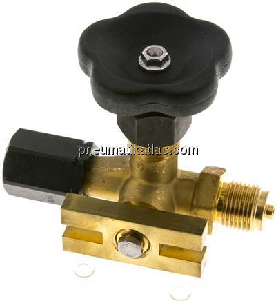 Manometer-Absperrventil G 1/2" Spannmuffe - Zapfen,Messing