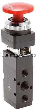 Exemplarische Darstellung: 5/2-Wege Not-Aus-Taster