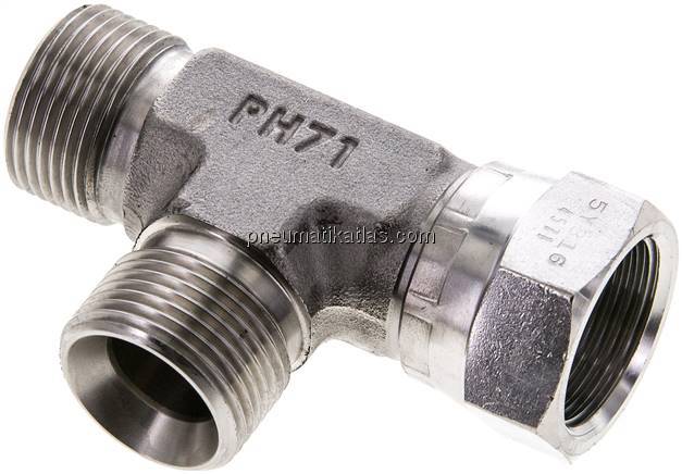 LTE-T-Stück, 60°-Kegel, G 3/4"(AG/IG), V4A